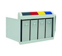 Stumpf Metall Stumpf Métal Collecteur de tri des déchets 4 compartiments 4x45 litres gris clair anthracite bleu jaune rouge Quantité:1