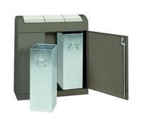 Stumpf Metall Stumpf Métal Tri des déchets collecteur 3 compartiments 3x45 litres moka clapets à battants en acier inoxydable Quantité:1