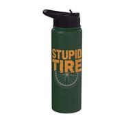 Stupid Tire Funny Mountainbiker Cycliste VTT Stainless Steel Insulated Water Bottle