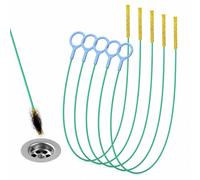 Stura Lot de 5 éviers et vidange, sonde déboucheur de tuyau de 90 cm en métal avec revêtement en nylon indestructible pour évier, douche, vidange cuisine salle de bain pour enlever les cheveux bloqués