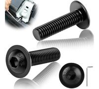 Sturiz 100 Pièces Vis M4x10mm à Tête Bombée avec Bride Vis à Six Pans Creux en Acier au carbone Boulons à Tête Hexagonale avec llen Filetage Complet Pour Meubles équipements Mécaniques (Noir)