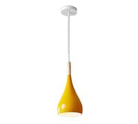 STVDEDG Lustre Simple En Aluminium E27 Suspension Style Macaron Nordique Avec Supports Suspendus En Bois Abat-jour Coloré Style Ferme Pour Îlot De Cuisine, Chambre, Véranda, Garage, Coin Café