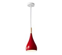 STVDEDG Lustre Simple En Aluminium E27 Suspension Style Macaron Nordique Avec Supports Suspendus En Bois Abat-jour Coloré Style Ferme Pour Îlot De Cuisine, Chambre, Véranda, Garage, Coin Café