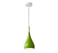 STVDEDG Lustre Simple En Aluminium E27 Suspension Style Macaron Nordique Avec Supports Suspendus En Bois Abat-jour Coloré Style Ferme Pour Îlot De Cuisine, Chambre, Véranda, Garage, Coin Café