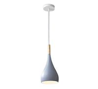 STVDEDG Lustre Simple En Aluminium E27 Suspension Style Macaron Nordique Avec Supports Suspendus En Bois Abat-jour Coloré Style Ferme Pour Îlot De Cuisine, Chambre, Véranda, Garage, Coin Café