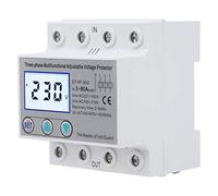 STVP 932 - Stabilisateur de Tension triphasé, Protecteur de Tension Réglable, Relais de Protection de Tension à Réinitialisation Automatique avec écran LCD (63A)