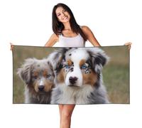 Stvyukl Serviette de plage surdimensionnée en microfibre, légère, résistante au sable, serviette de bain berger australien, serviette de plage en velours peau de pêche, serviettes de plage à séchage