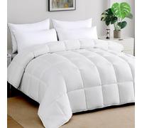 STWIENER Couette surdimensionnée Douce en Duvet avec 8 languettes d'angle pour Toutes Les Saisons, Couette en Microfibre Respirante et Moelleuse pour très Grand lit, 304,8 x 304,8 cm, Blanc, très