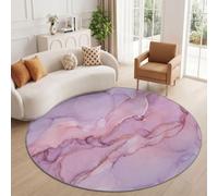 Style À L'Encre Fluide Tapis Salon 120 cm Lavable en Machine Rose Moquette | Tapis Chambre Douce à Poil Court, Dégradé Aquarelle Motif D'Agate Antidérapant Moquette Bureau Cuisine Salle à Manger