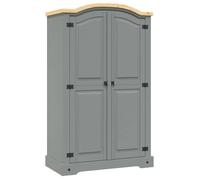 Style Élégance Chic - Armoire de rangement pour chambre Garde-robe avec 2 portes Gamme Corona - Pin mexicain Gris &FR38516