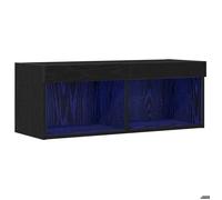 Style Élégance Chic - Meuble TV Cabinet TV au sol - Armoire Télévision - Chêne noir 80x30x30cm - bois d'ingénierie &399836
