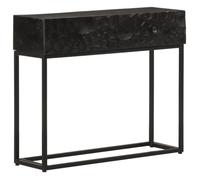 Style Élégance Chic - Table console noir 90x30x76cm - bois massif de manguier et fer &FR36343