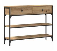 Style Élégance Chic - Table Console, Table de Canapé étroite, Tables D'entrée, Bout de Canapé avec tiroir chêne artisanal 100 x 25