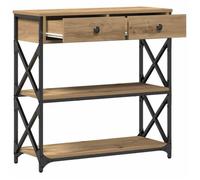 Style Élégance Chic - Table Console, Table de Canapé étroite, Tables D'entrée, Bout de Canapé avec tiroir chêne artisanal 75 x 28 x