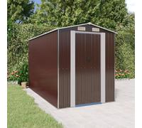 Style élégant abri de jardin marron foncé 192x357x223 cm Acier galvanisé - Abri pour poubelles Hommie2342731 5parcel