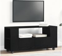 Style élégant Armoire TV à roulettes noir aspect chêne 102x34,5x43cm - Armoires TV Hommie9056084 1parcel