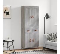 Style élégant Armoire vitrine Highboard Gris Sonoma 69,5x34x180 cm Bois composite - Commodes Hommie1667243 2parcel
