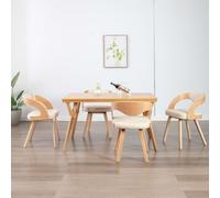 Style élégant Chaise de salle à manger 4 pcs. Crème Bois courbé et similicuir FR3586748