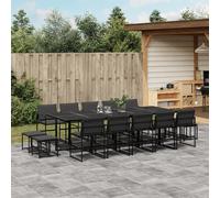 Style élégant Ensemble de meubles de jardin Balcon Ensemble de 15 pièces de jardin avec coussins noir Textilène - Ensemble de meubles de jardin Hommie6800453 6parcel