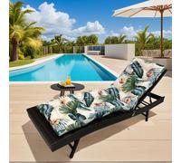 (style hawaïen) Coussin pour chaise longue 180x50x10cm, Coussin pour chaise longue de jardin étanche, Coussin pour chaise longue d'extérieur avec bandes de fixation, Coussin pour chaise de pont, Couss