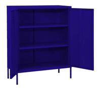 Style intemporel - Vaisselier Buffet de rangement - Bleu - Armoire de rangement Bleu marine 80x35x101,5cm Acier @3576410