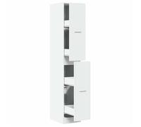 Style intemporel - Vaisselier Haut/Buffet de rangement - Blanc - Armoire d'apothicaire blanche 30x41x174,5cm Bois d'ingénierie @4699