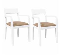 Style minimaliste - Siège de Cuisine - Chaises à manger coussins 2 pcs - blanc bois massif caoutchouc - Pour salon dfa1224405