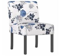 Style minimaliste - Siège de salon - Fauteuil sans accoudoirs bleu tissu avec fleurs - Pour Relaxation dfa9750594