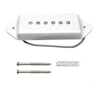 Style P90 Micro Alnico 2 aimants à bobine simple pour manche ou chevalet de guitare électrique Noir Blanc Jaune 52 mm (pont blanc)
