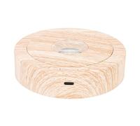 Stylebest Base d'affichage Rotative à LED, Rotation à 360 Degrés | Grain de bois de hêtre, présentoir lumineux, pour cristaux, alimenté par batterie USB