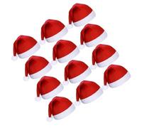 Stylebest Chapeaux de Noël pour Adultes 12 Pièces Chapeaux de Père Noël Confortables pour Les Fêtes de Rouge 34 Cm de Haut