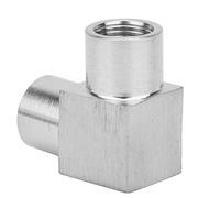 Stylebest Connecteur coudé à Double Filetage Femelle BSPP, Adaptateur de Raccord de Tuyau à Angle Droit Durable pour Eau, et Gaz, Acier Inoxydable 304, 1/4 Pouces (1/8")