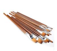 Stylebest Ensemble de Pinceaux Aquarelle 13 Pièces Plats avec Poils en Nylon, Parfait pour Les Artistes et Les étudiants, Manche en Bois Confortable 10,7 à 12,6 Pouces