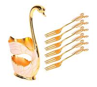 Stylebest Ensembles de Vaisselle élégant Porte-cygne Cuillères à Dessert à café pour les Fêtes à la Maison en Alliage de Zinc de Haute qualité 8 X 4,5 X 15 Cm (#2)