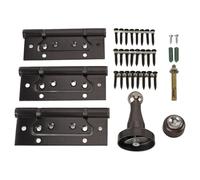 Stylebest Kit de Charnière de Porte de 5 Pouces avec Forte capacité de Charge et Fonctionnement Silencieux pour Espaces Résidentiels et Commerciaux en Acier au Manganèse 3 Unités (Gris)