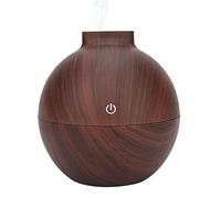 Stylebest Mini Humidificateur D'huile Essentielle USB LED de 130 Ml avec Lumière 7 Couleurs pour Bureau et Usage Domestique (Grain de bois profond)