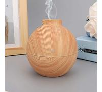 Stylebest Mini Humidificateur D'huile Essentielle USB LED de 130 Ml avec Lumière 7 Couleurs pour Bureau et Usage Domestique (Grain de bois clair)