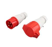 Stylebest Prise Industrielle 4 Broches Rouge Connecteurs Mâles Femelles Durables pour Utilisation en Extérieur Parcs de Camping 2 Pièces