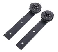 Stylebest Rouleau de Piste de Poulie de Porte, 2 Pièces, pour un Fonctionnement Coulissant en Douceur dans les Portes de Grange, Stockage de Jardin, Acier au Carbone Durable