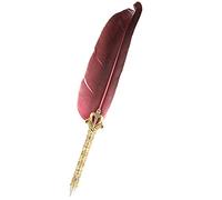 Stylebest Stylo Plume Vintage Rétro Luxe Calligraphie Dip Stylo Ensemble pour L'écriture et le Cadeau, Plume Naturelle Douce avec Plumes en Acier Inoxydable (Vin rouge 16,34 X 6,69 X 0,39 pouces)