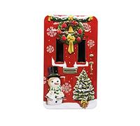 stylebox Boîte en fer-blanc Boîte à biscuits Boîte décorative Grande boîte à porte rouge pour biscuits de Noël, chocolats et pralines Aufbewahrung, env. 20,5 x 11 x 6 cm Volume : 1,3 L