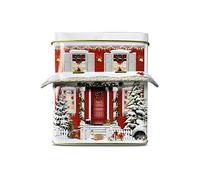 stylebox Boîte en forme de petite maison avec auvent Hiver Boîte de déco Biscuits de Noël, volumes : 1 L, env. 12 x 7,5 x 15 cm
