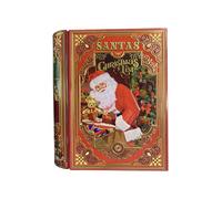 stylebox Boîte en métal en forme de livre de Noël poSanta´s Listpo Très grande boîte à biscuits Conservation Déco Rétro, env. 24.5 x 21 x 9 cm