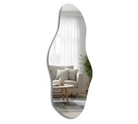STYLER Miroir mural organique 50 x 100 cm I Miroir design sans cadre en forme organique I Décoration murale minimaliste inspirée par la nature et les courbes douces I Miroir moderne pour salon et