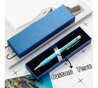 Stylet en cristal personnalisé avec boîte cadeau, nom gravé sur mesure, stylos à bille, stylet tactile en métal avec diamants brillants pour cadeaux Jaune