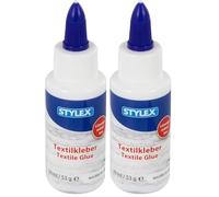 Stylex 23347 - Colle textile - Flacon de 53 g - Colle inodore pour tissus et textiles - Sans solvant - Séchage transparent et lavable jusqu'à 40 °C (Lot de 2)