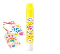 Stylo 3D Colorés, Créatifs, Sûrs, 3D, Sécurisés, Bricolage DIY | Stylos à Bulles École Travaux Manuels Impression Pour Classe Maternelle Crèche Fête Anniversaire 10ML jaune
