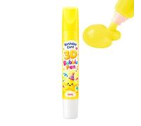 Stylo 3D Colorés Sûrs à Séchage Rapide et Fluides pour Loisirs Créatifs | Stylos à Bulles École Travaux Manuels Impression Pour Classe Maternelle Crèche Fête Anniversaire 10ML jaune