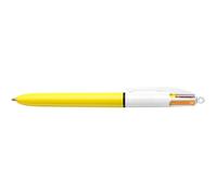 Stylo - 4 Couleurs - Pointe Moyenne - Bic - Corps Jaune