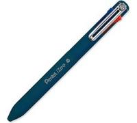 Pentel Stylo-bille izee 4 couleurs rétractable pointe large 1 mm clip métal corps bleu foncé